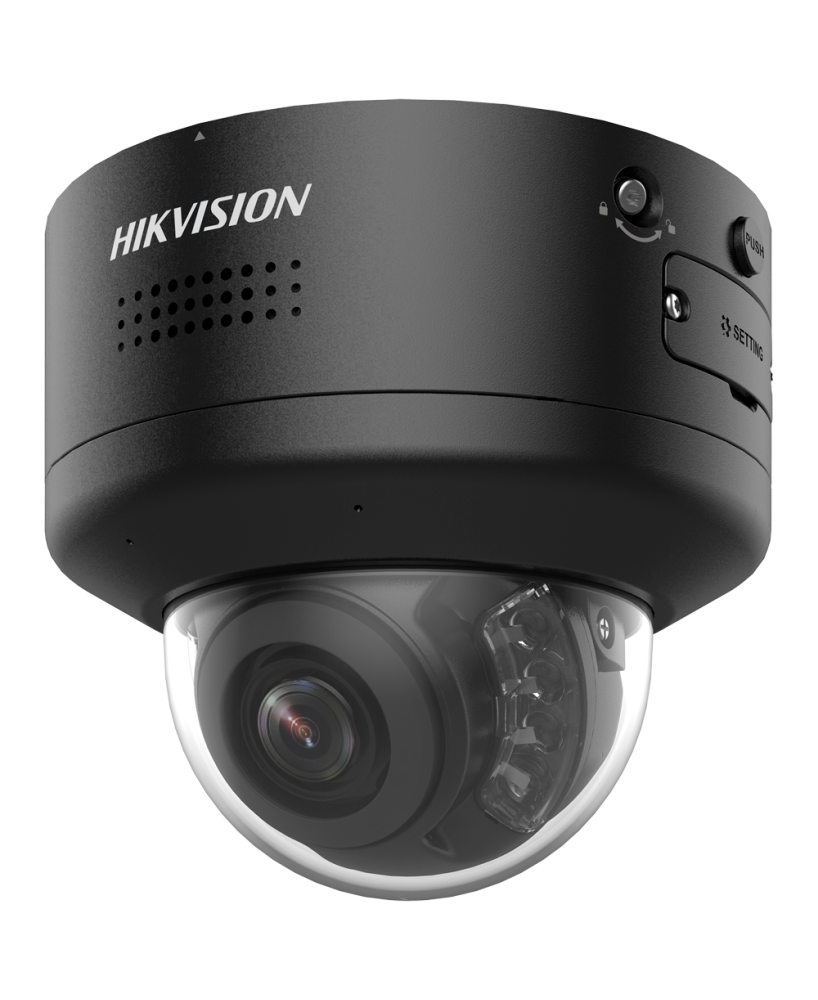 Câmara Dome IP 4 Mpx lente varifocal motorizada 2.8~12 mm com deteção de movimento, AcuSense e face capture da Gama Pro